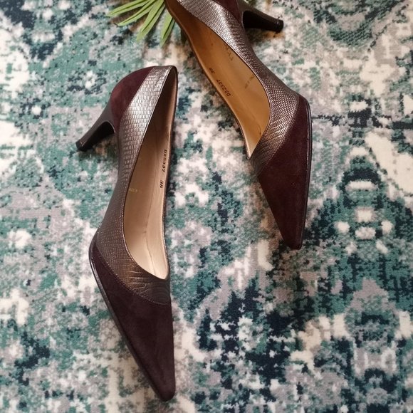 Brunomagli Dark Brown Pointy Toe Pumps Size 38 - Picture 7 of 13